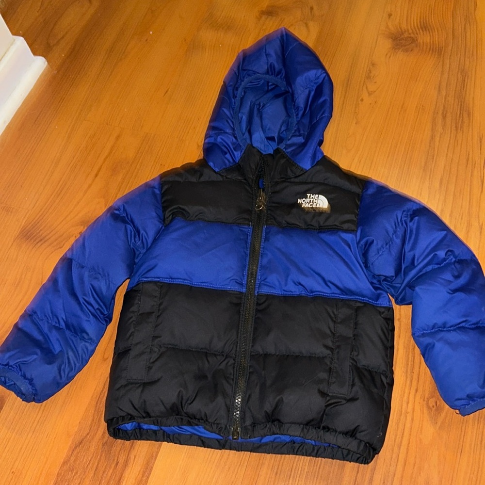 The North Face baby boys blue and black raincoat with fleece size size 6-12 mon